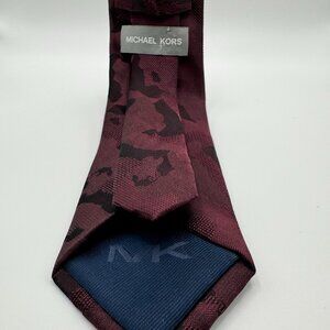 Michael Kores Silk Camo Tie – Burgundy Modern Camo – Gift for Him